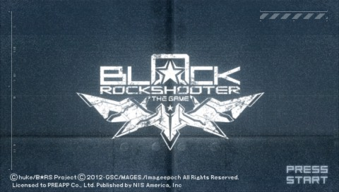 Black * Rock Shooter: The Game title screen for PSP